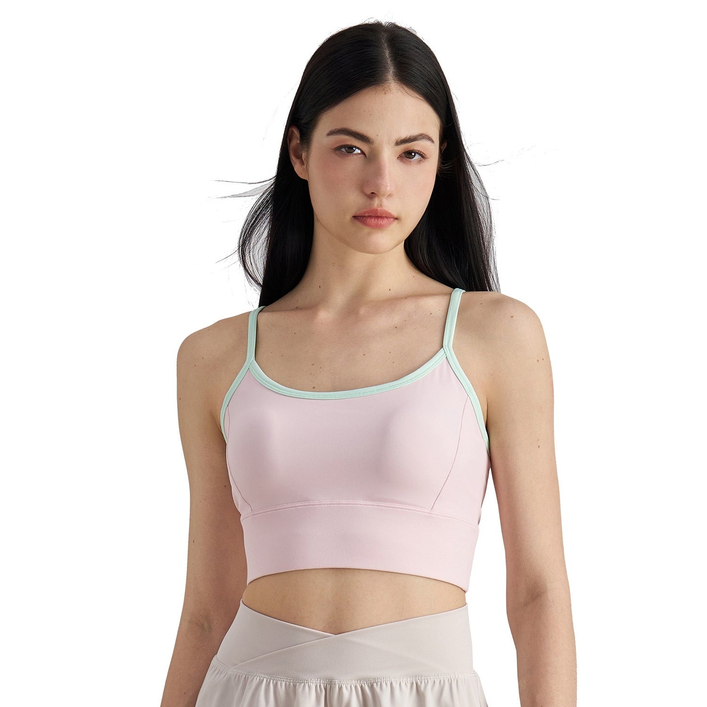 Youth Color Contrast Patchwork Short Sports Vest Push-up Beauty Back Yoga Underwear