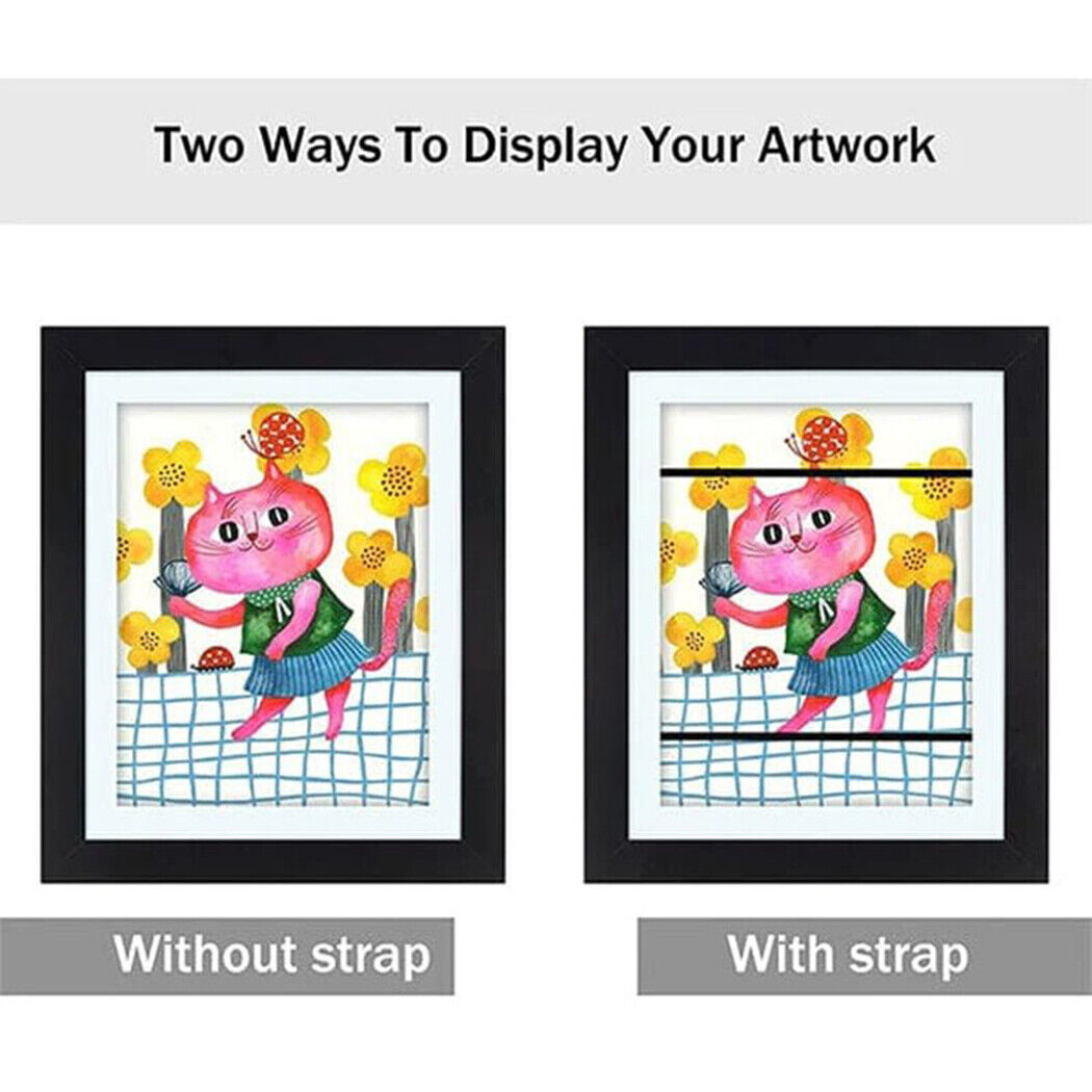 A4 Art Display Frame Kids Frames Photo Picture Crafts Drawing Storage Xmas Gifts-black