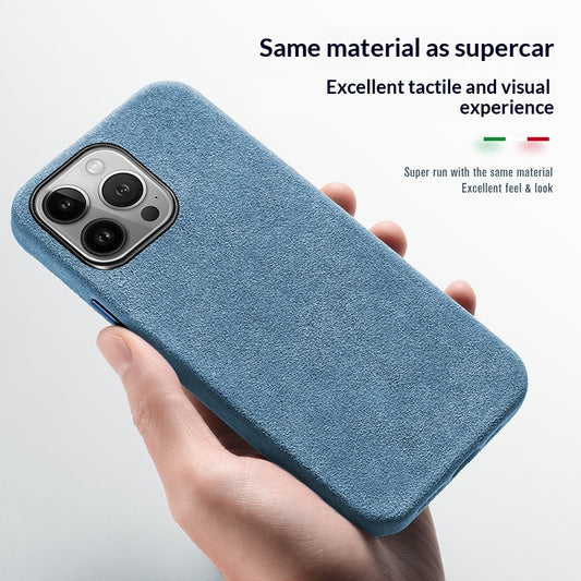 High-end Suede Magnetic Wireless Charging Leather Phone Case