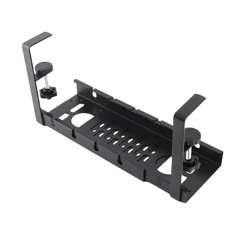 Cable Management Rack Carbon Steel Adjustable Length Space Saving Under Desk Power Strip Holder