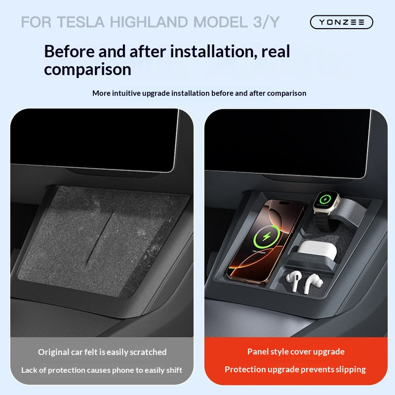 Limiting Device For The Wireless Charging Compartment On The Center Console Of The Refreshed Model Y3 Non-slip Accessory