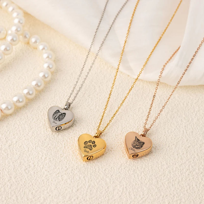 Stainless Steel Engraved Pet Photo Necklace