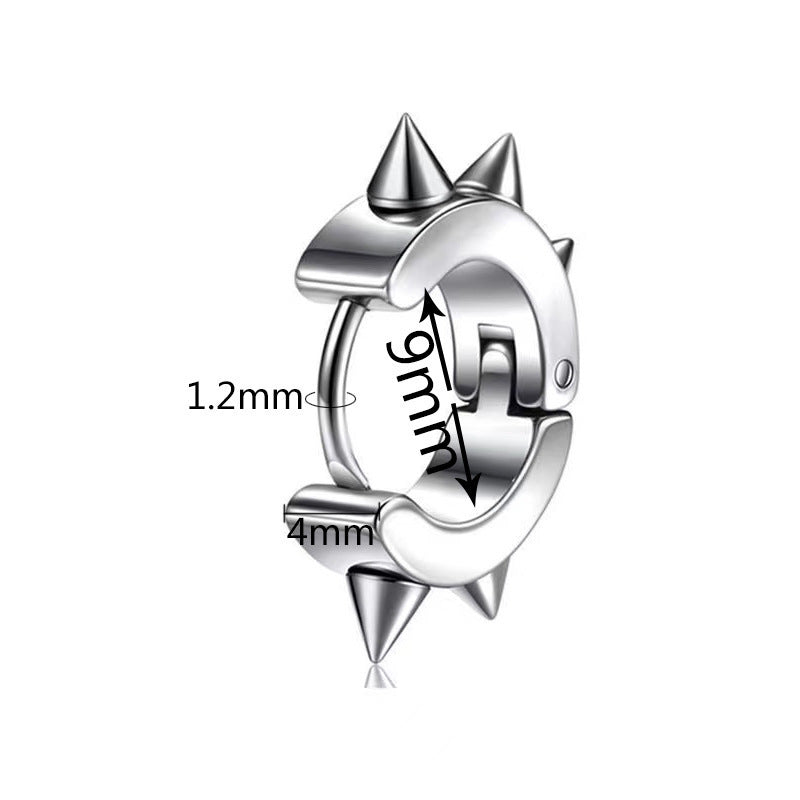 Ear Clip Plating Accessories Stainless Steel Round Earrings