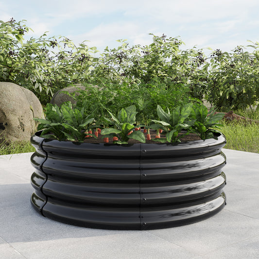 Galvanized Raised Garden Bed, Outdoor Planter Raised Garden Beds, Round Freedom Raised Garden Beds For Horticulture Vegetables, Fruits, Flowers