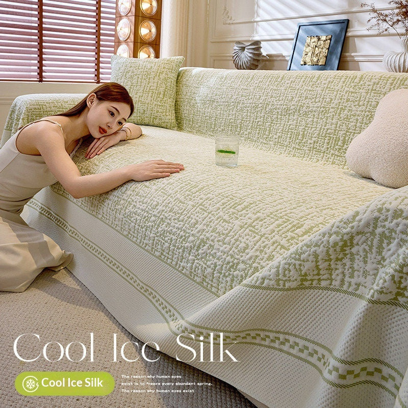 Four-Season Ice-Silk Cooling Sofa Cover Cloth