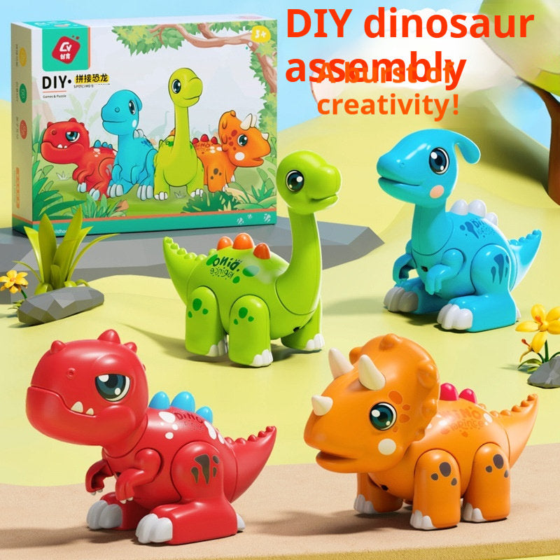 Dinosaur Toys For Children Puzzle Magnetic Assembly Free DIY Simulation Animal Model