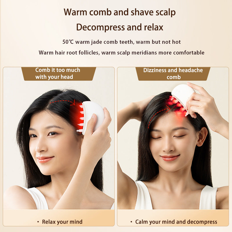Electric Moon Comb Jade Scalp Massage Hair Comb