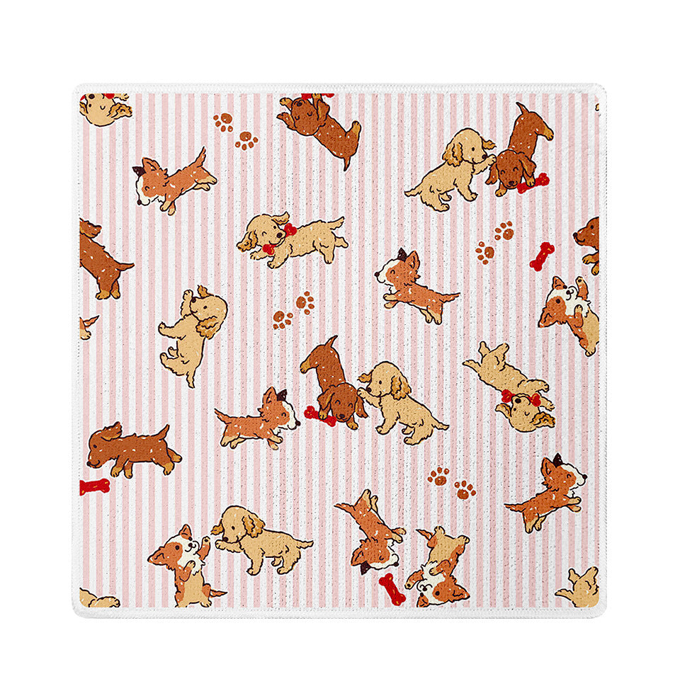 Printed Microfiber Kitchen Cleaning Cloth Small Square Towel