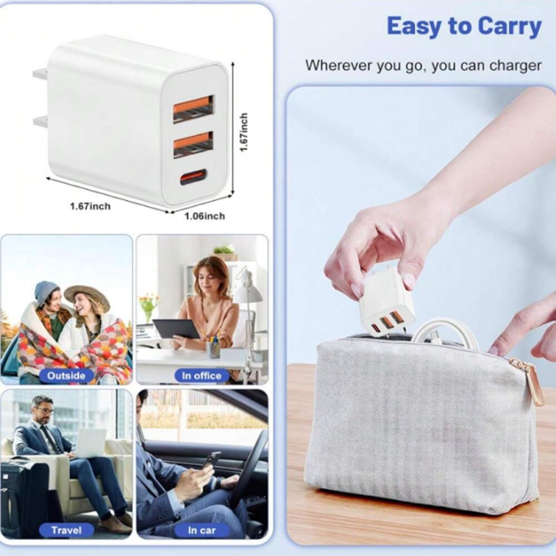 Charger Cable - Portable, Durable, Essential For Charging Compatible With Multiple Devices And Ensures Device Safety.
