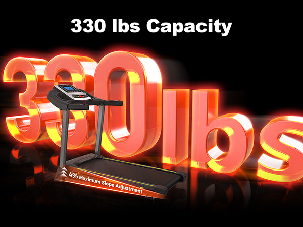 3.5  Portable Foldable Treadmill With Handles  Slope Home Walking Running Treadmill 0.5-7.5 MPH 330 Lb Weight Capacity