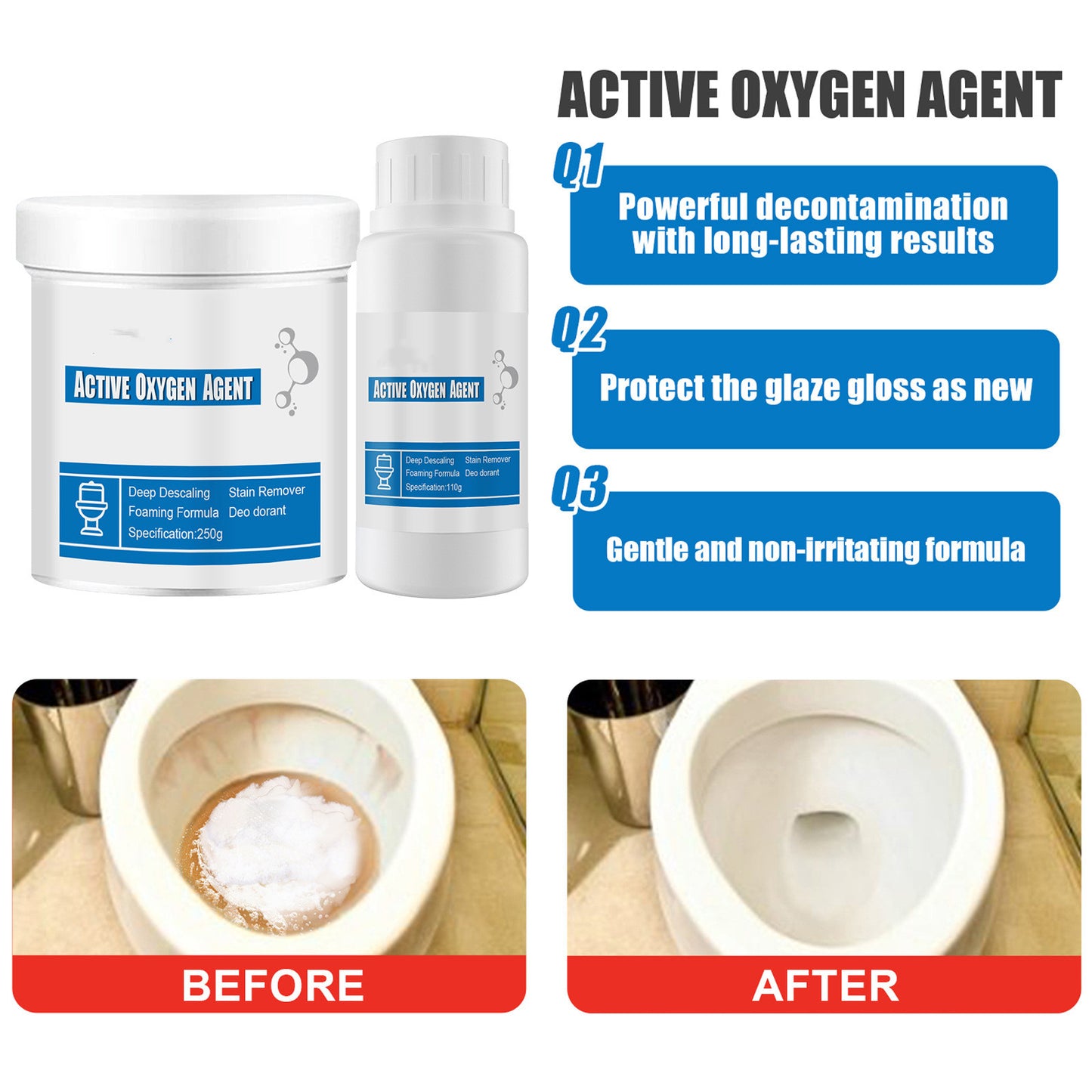 Toilet Active Oxygen Household Scale Cleaning Agent