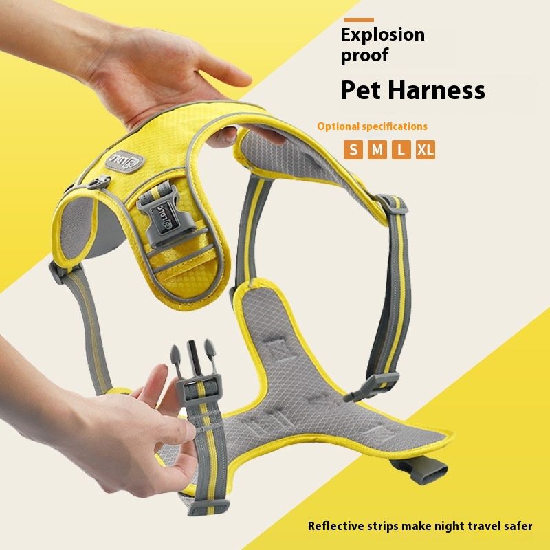 Traction Strap Shock Absorption Comfortable Night Vision Reflective Pet Harness