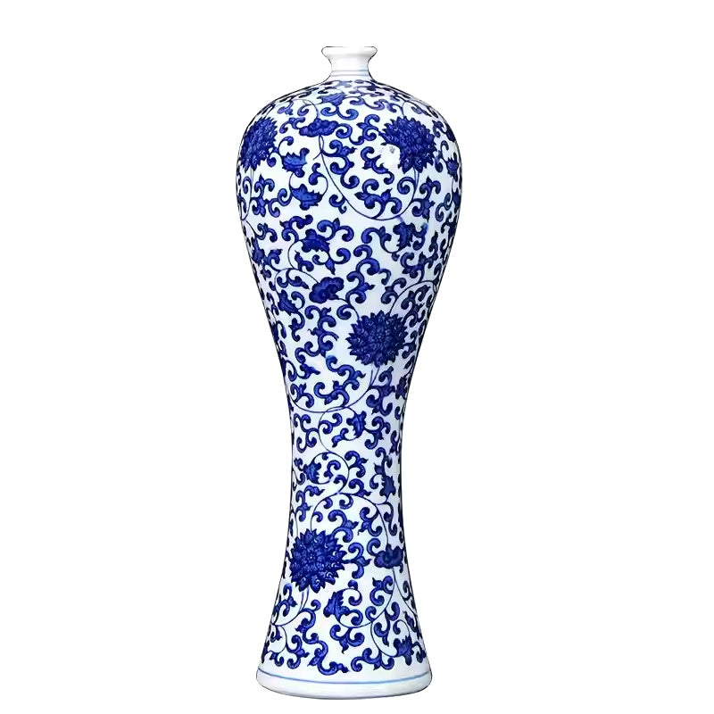 Hand-painted Blue-and-white Beauty Vase In Porcelain