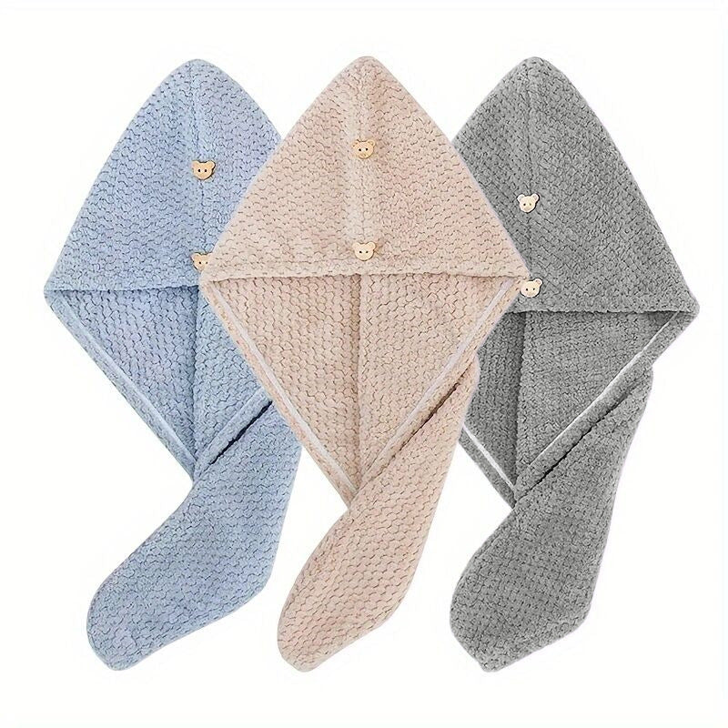 Womens Coral Fleece Hair Drying Cap Highly Absorbent Quick Drying Pineapple Weave Towel For Hair Drying