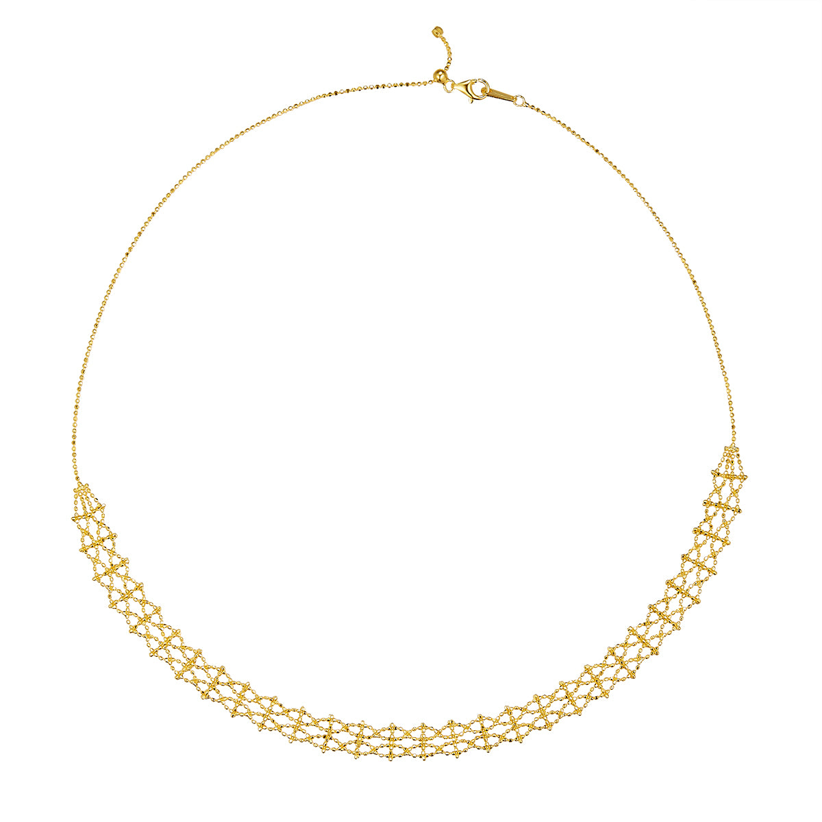 S925 Sterling Silver Lace Weave Necklace 45cm Adjustable 4.4g 9.4mm Platinum Gold Rose Gold Plated Gift Box