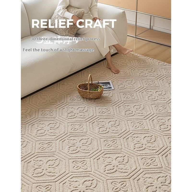 American-style Pastoral Three-dimensional Relief Living Room Carpet Waterproof Anti-fouling Disposable Easy-care Bedroom Bedside Sofa Table Carpet