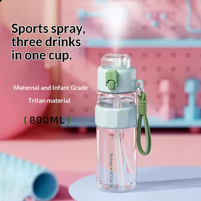 Summer Outdoor Mens Water Bottle With Straw
