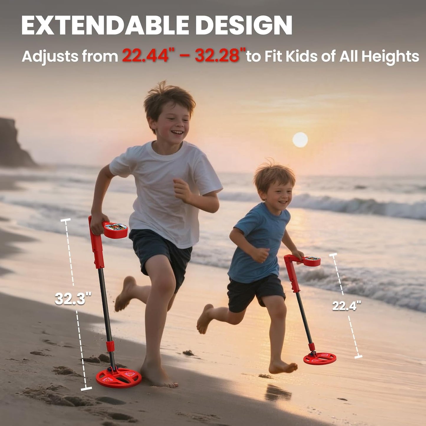 Innovative Colorful LCD Metal Detector For Kids 6.7-inch LED-Illuminated Coil, Lightweight & Adjustable, Safe Rubber Grip The Ideal Gift For Boys And Girls