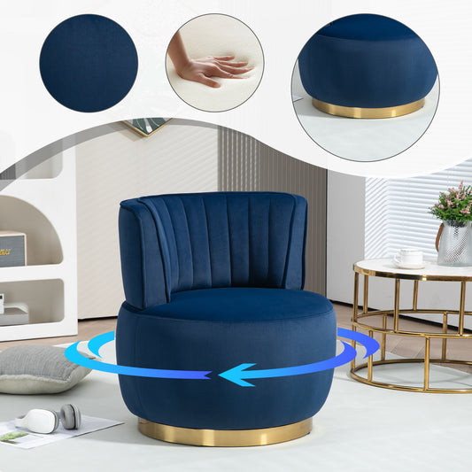 360 Degree Swivel Cuddle Barrel Accent Sofa Chairs, Round Armchairs With Wide Upholstered, Fluffy Velvet Fabric Chair For Living Room, Bedroom, Office, Waiting Rooms