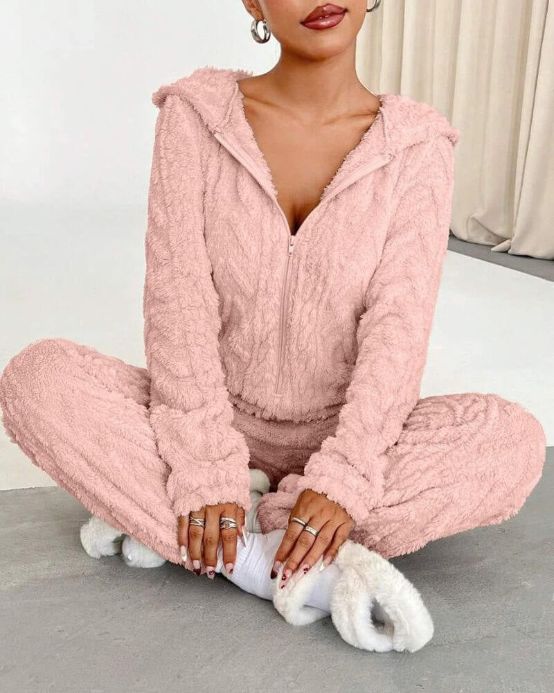 Loose Jacquard Warm Suit Warm Home Clothes