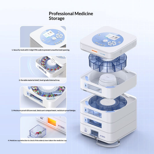 Ideerfit Smart Pill Dispenser With Timed Medication Reminders