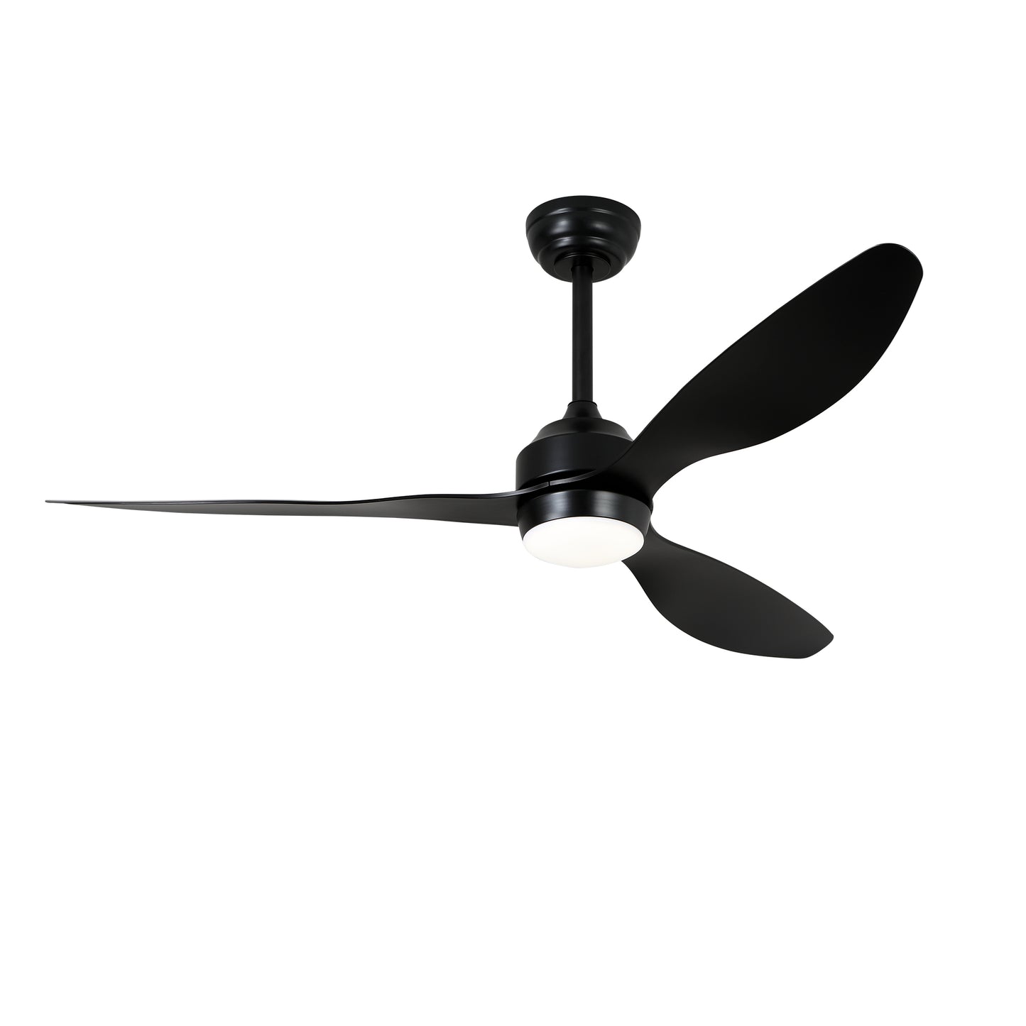 52  Ceiling Fan With Lights Quiet DC Motor 3 ABS Blade Ceiling Fans 6 Speed Levels,Reversible Ceiling Fan, For Patio Living Room, Bedroom, Office,Indoor. Matte Black
