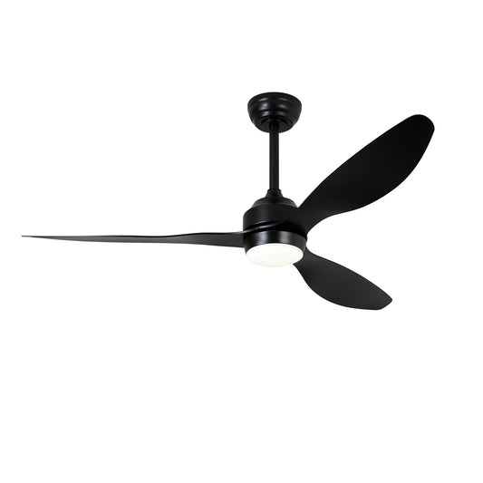 52  Ceiling Fan With Lights Quiet DC Motor 3 ABS Blade Ceiling Fans 6 Speed Levels,Reversible Ceiling Fan, For Patio Living Room, Bedroom, Office,Indoor. Matte Black