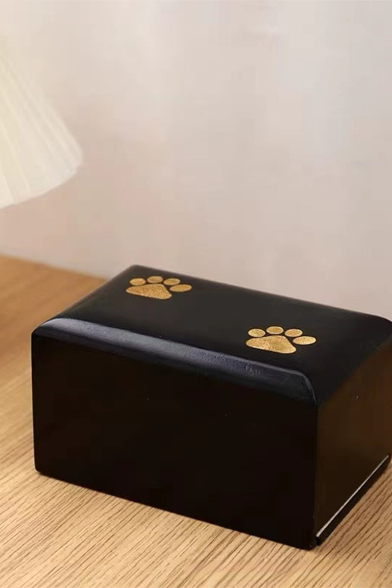 Pet Solid Wood Paw Print Cremation Urn