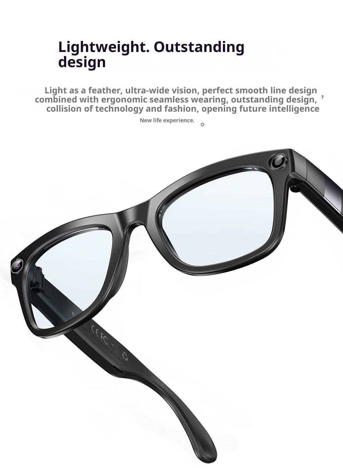 2MP AI Smart Glasses Bluetooth Sunglasses For Music Calling Translation