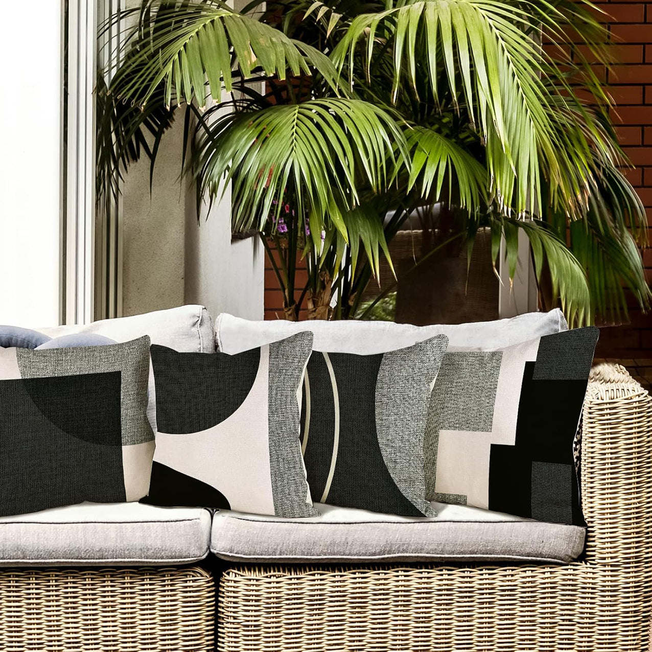 Simple Abstract Art Geometric Sofa Office Linen Pillow Cover