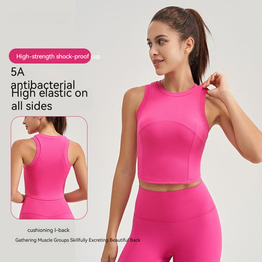 Women's Yoga Suit Top With Chest Cushion