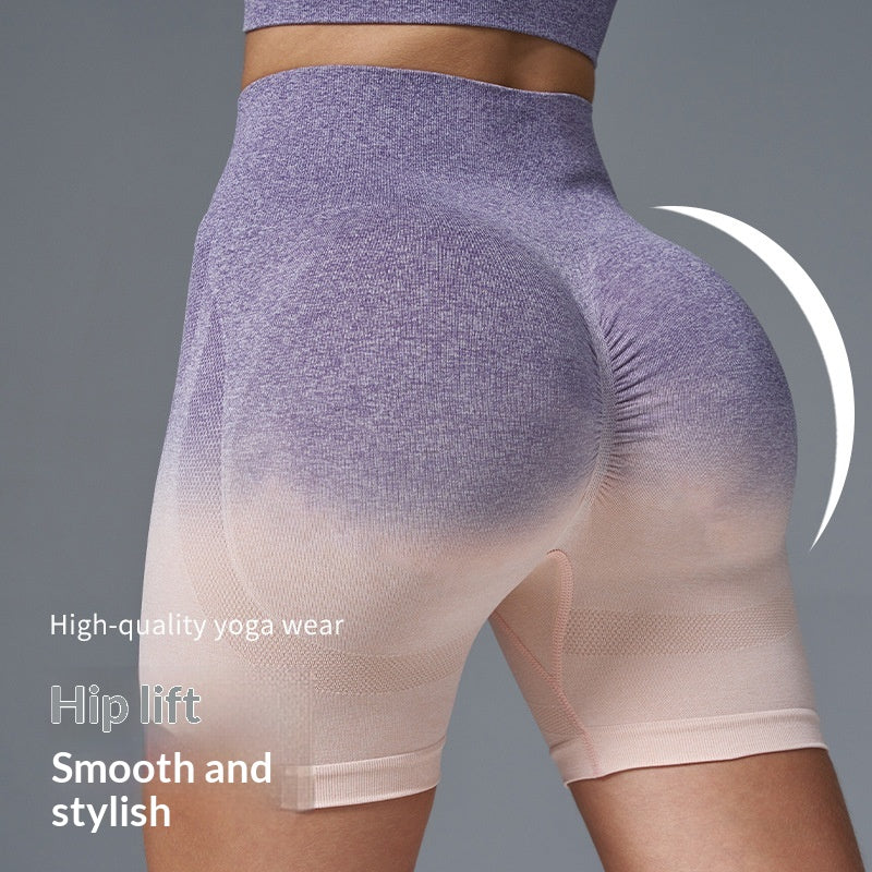 Three-Quarter Yoga Shorts Hip-Lifting Fitness Running Sports Set