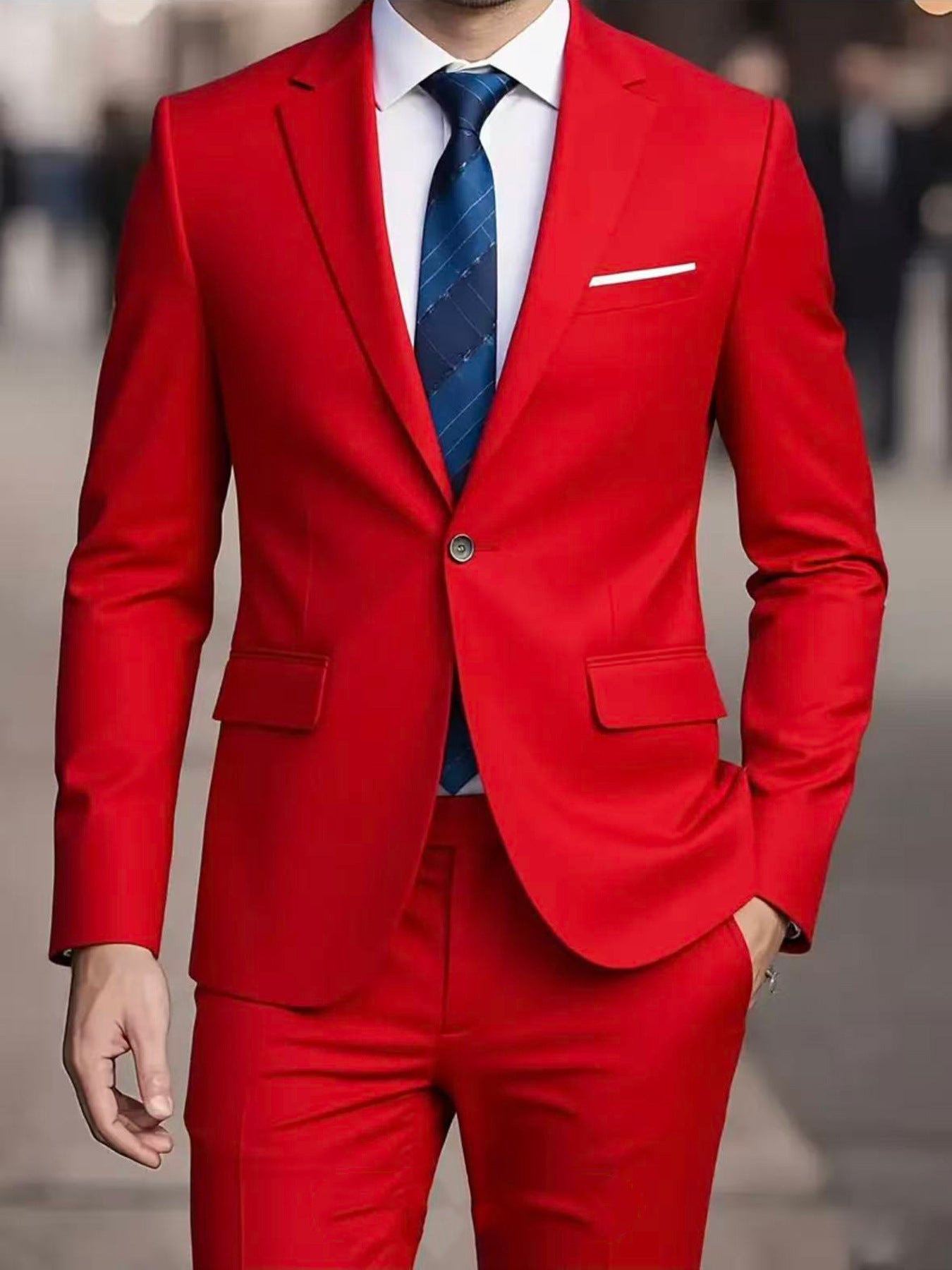 Mens Business-Casual Suit Slim-Fit Korean Style