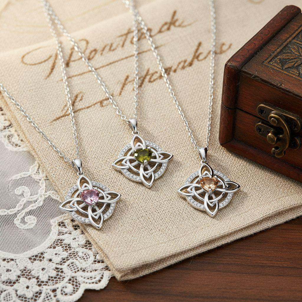 Niche Design Celtic Knot Pendant With Twelve Zodiac Stones Accessories