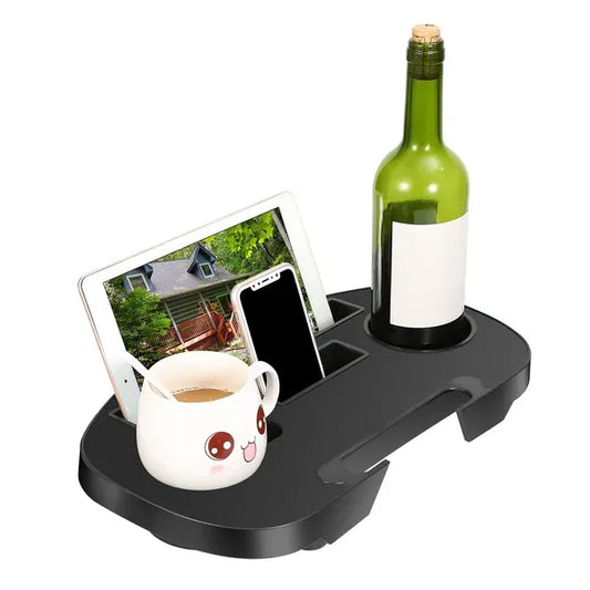 Zero Gravity Chair Cup Holder Clip On Side Tray W/Beverage Can Mobile Devices Slots