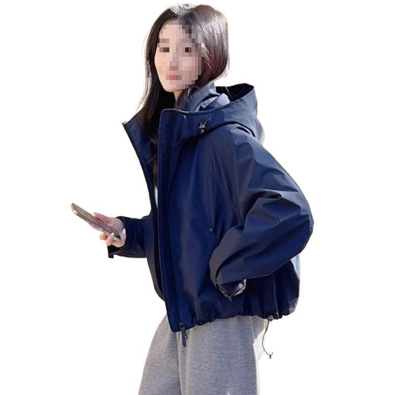 Spring Womens Short Windproof Jacket Outdoor Hiking Coat
