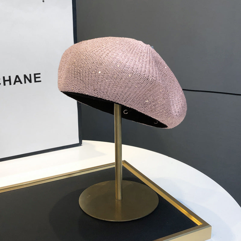 Sequin Beret, Korean-style Casual All-match Painters Cap