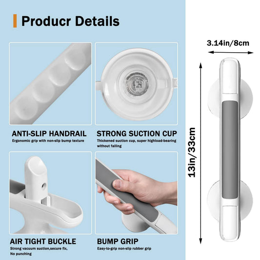 Safety Support Hand Rail Handle Bar Grip Grab Suction Bath Bathroom Shower