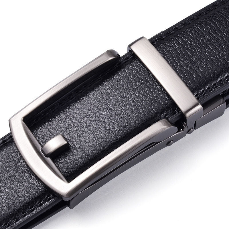 Mens Automatic Buckle Two-layer Cowhide Fashion Belt