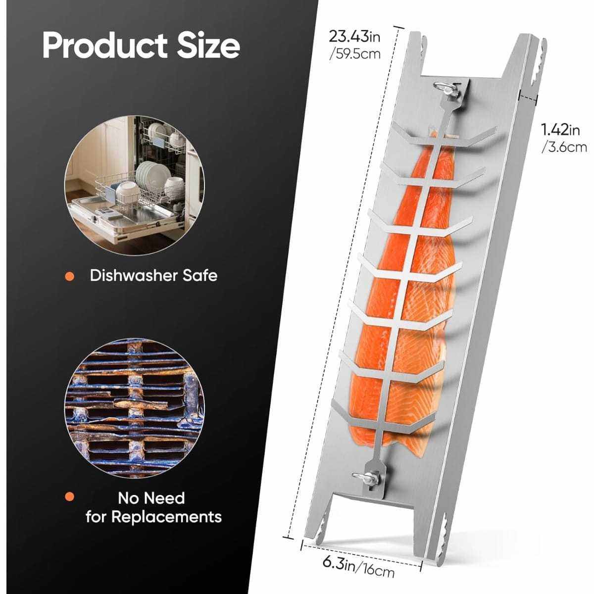 Stainless Steel Grill Accessories - Rust-Free Fish Holder For Even Cooking On The Grill - Party Accessories Set
