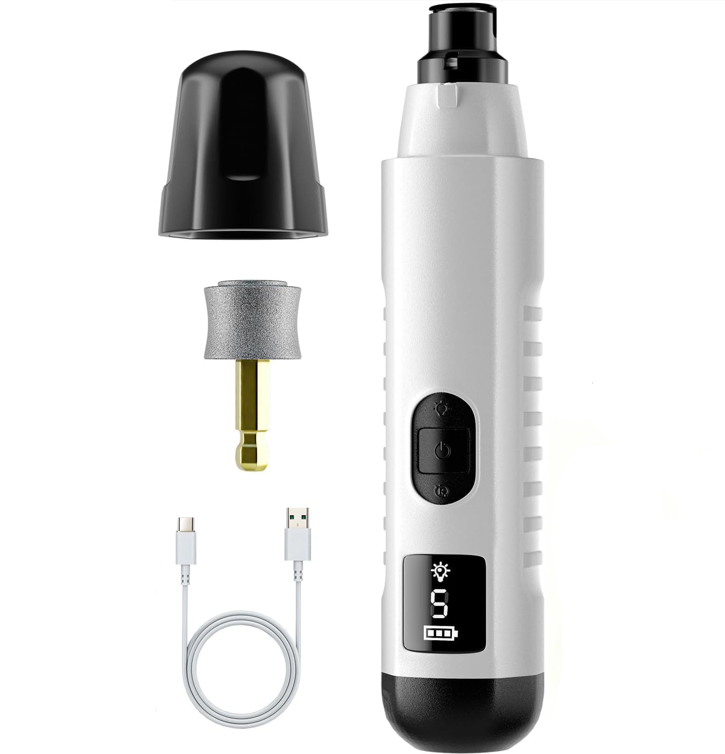 2026 New Silent Groom Pro Dog Nail Grinder, 5-Speed Dog Nail Grinder With Led Light, Quiet Painless Paws Grooming For Small Medium Large Dogs, USB Rechargeable
