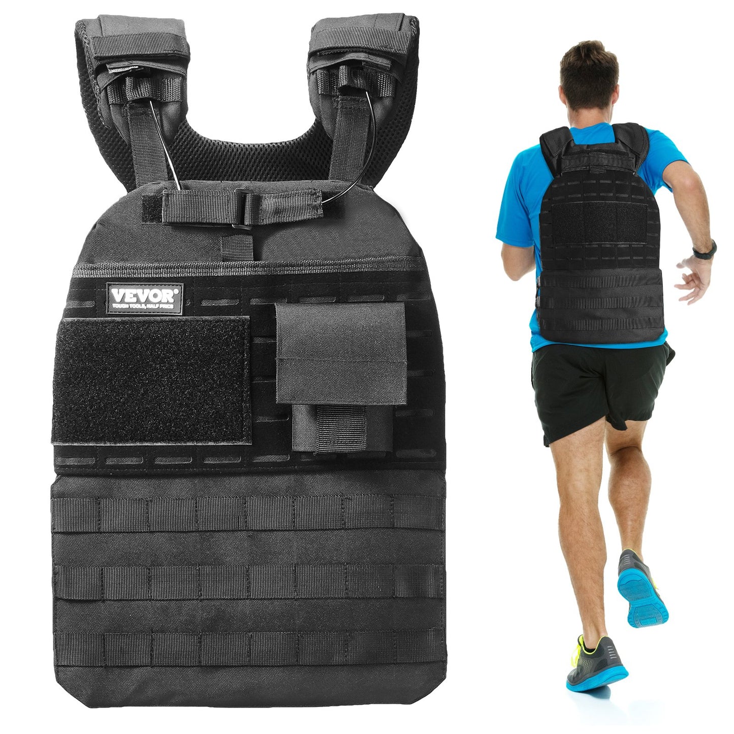 Gewichtsweste 18,14 Kg, Verstellbare Gewichtsjacke Für Männer Und Frauen, Trainingsgerät Für Kraft- Und Ausdauertraining Laufen Joggen Gehen Fitness Gewichtsverlust Schwarz