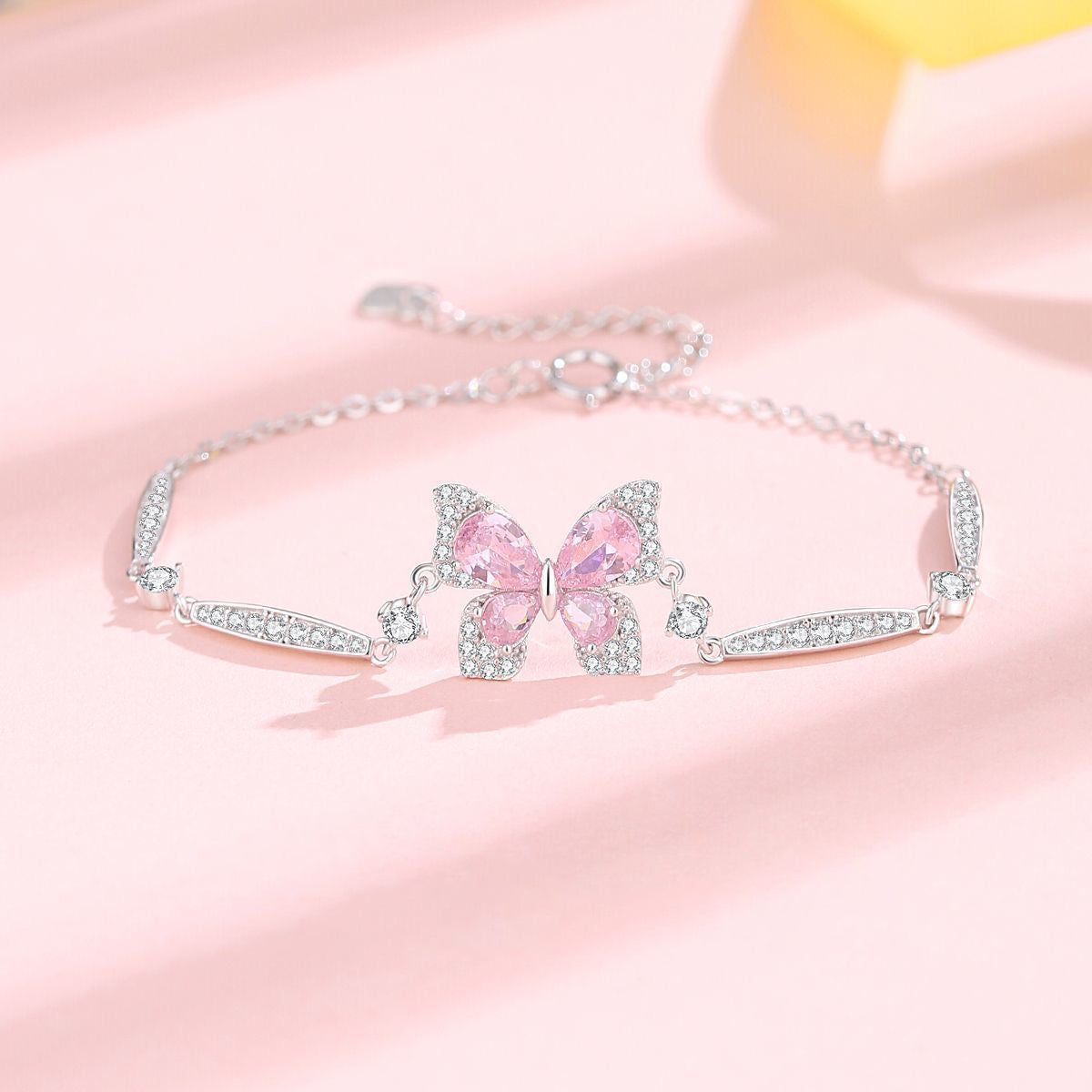 1pcs 999 Sterling Silver Sparkling Butterfly Bracelet, Elegant Dainty Style, Ideal For Birthday & Holiday Gifts