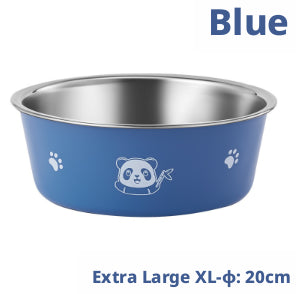 Stainless Steel Pet Bowl-Blue-Extra Large