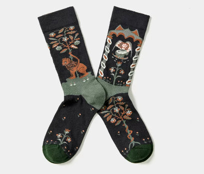 Personalized Oil Painting Ladies' Street Style Fashion Trend Cotton Socks