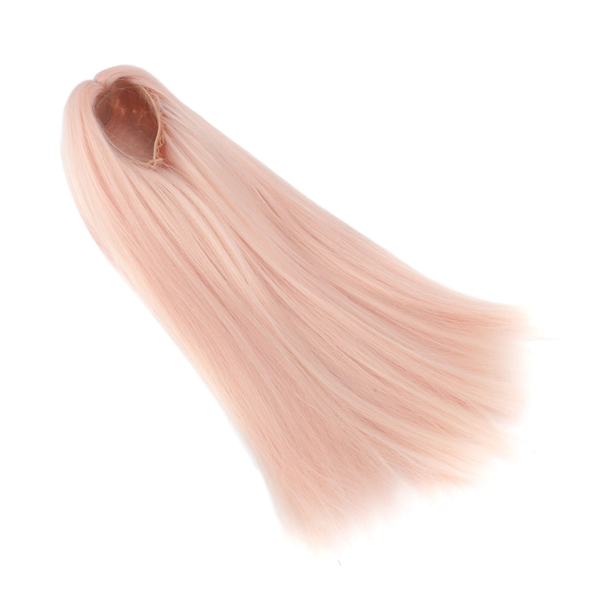 1/4 Doll Wig For 7 To 8in Doll Soft High Temperature Silk DIY Styling Ball Jointed Doll Long Straight Wig For Collection Pink