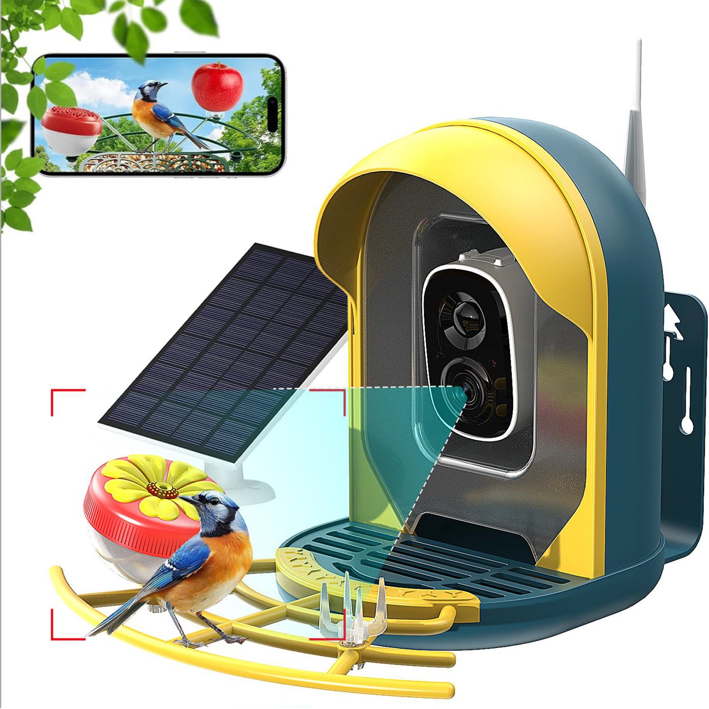 Smart Bird Feeder With AI-powered Camera Outdoor Solar Charging