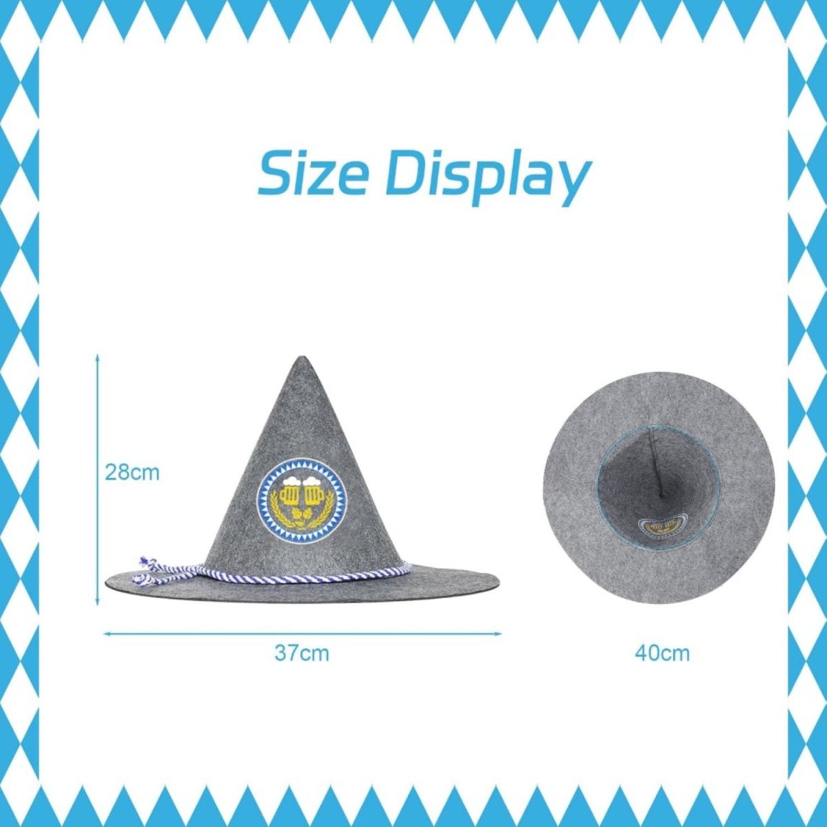 2-Pack Traditional Carnival Hat Oktoberfest Costume Accessories For Adults, Felt Tyrolean Hat For Halloween, Cosplay, Themed Parties & Events