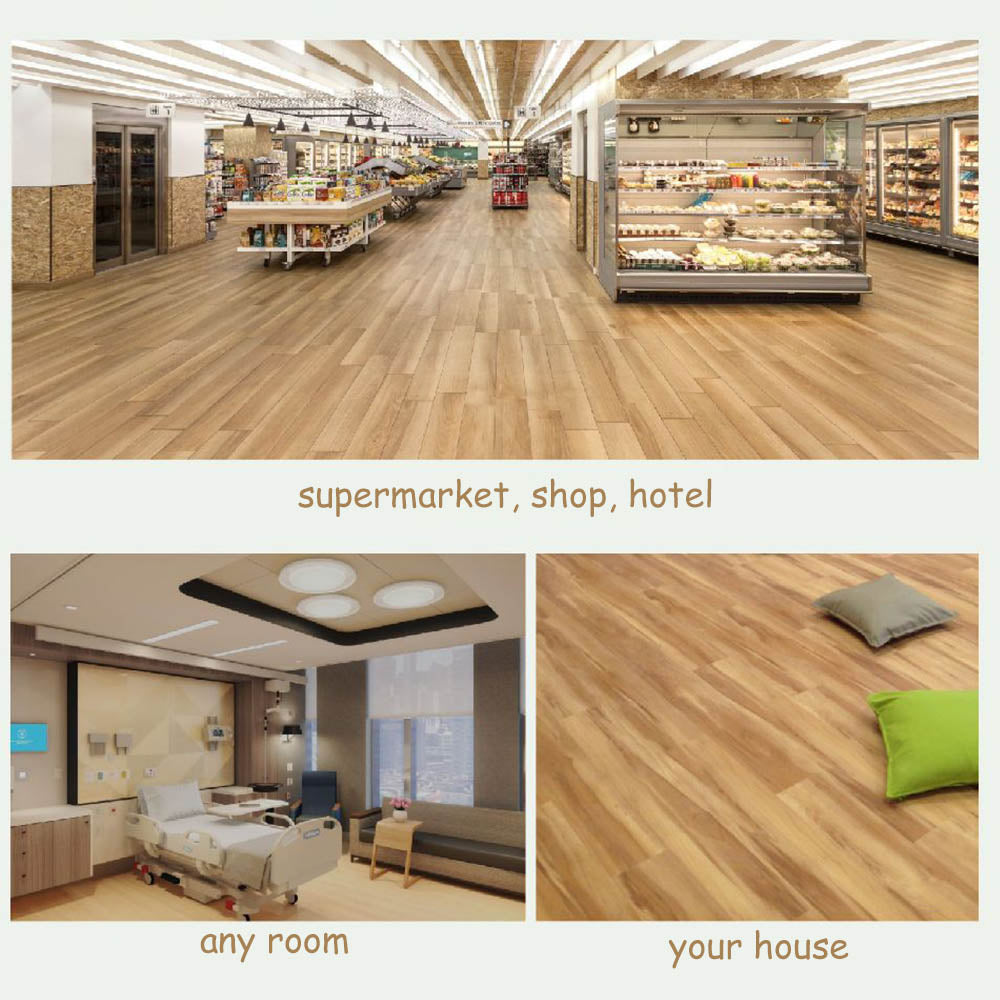 Teakwood Brown-14PCS SPC Floor Tile , Floating, 4.0mm Natural Wood Grain Click Flooring Planks ,122 X 18cm, Christmas Gifts