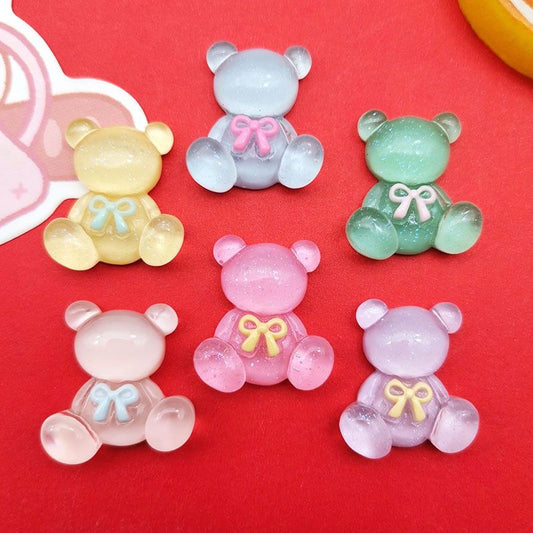 Transparent Thin And Glittering Color Bow Tie Bear Diy Resin Accessories